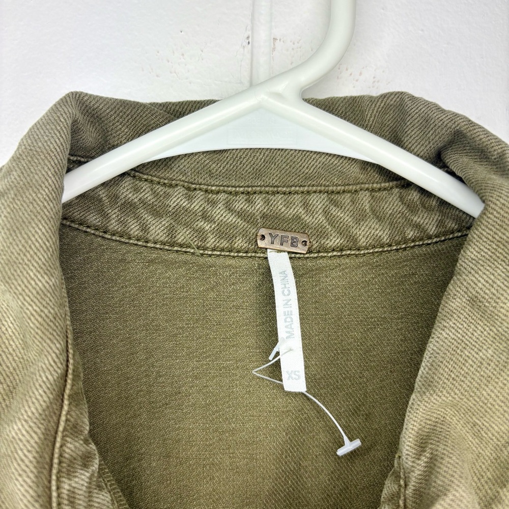 Young Fabulous & Broke YFB Olive Green Denim Utility Jumpsuit Overall Size XS - Picture 5 of 9